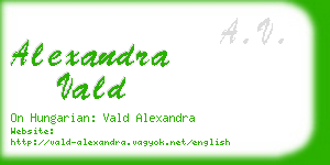 alexandra vald business card